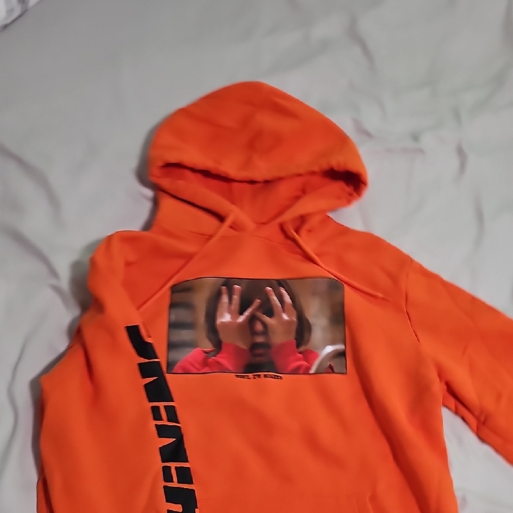Divided Orange Graphic Hoodie